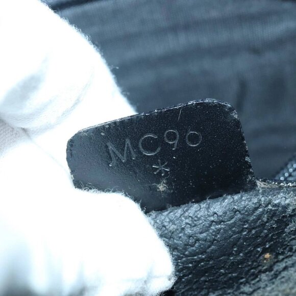 CELINE Macadam Canvas Hand Bag PVC Leather Black Auth 83930 - Picture 13 of 15